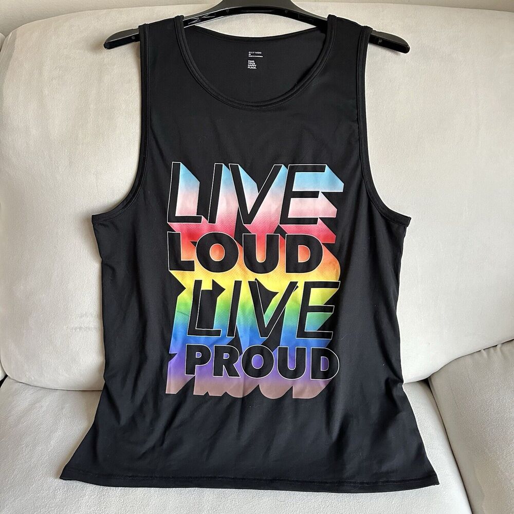 Gilly Hicks Live Loud Live Proud Tank Men's Size M Black EUC